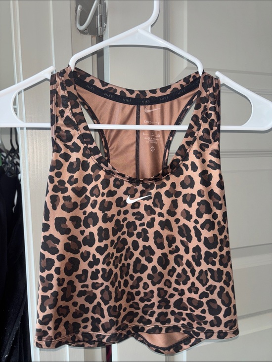 Nike Tops - Nike Leopard-Print Dri-FIT Cropped Tank — Brown & Black